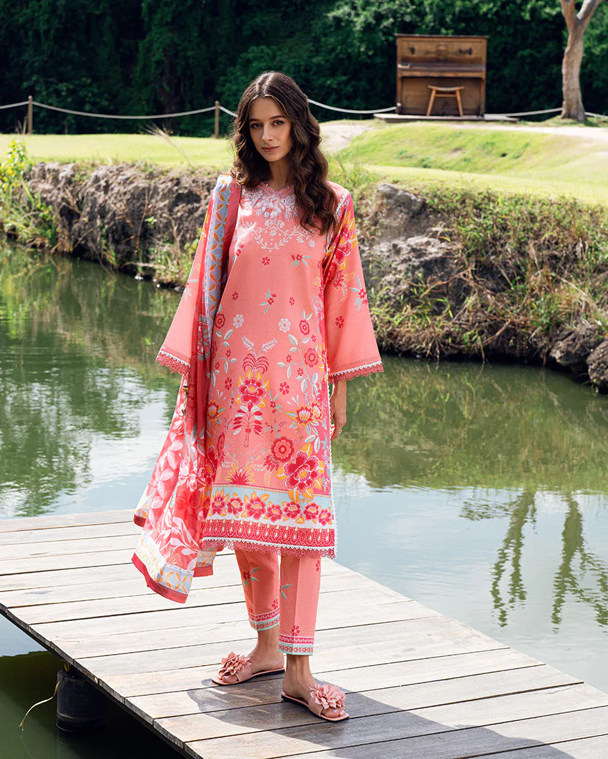 Roheenaz Berry Glint Garden Veal Printed Lawn 2025 - Image 2