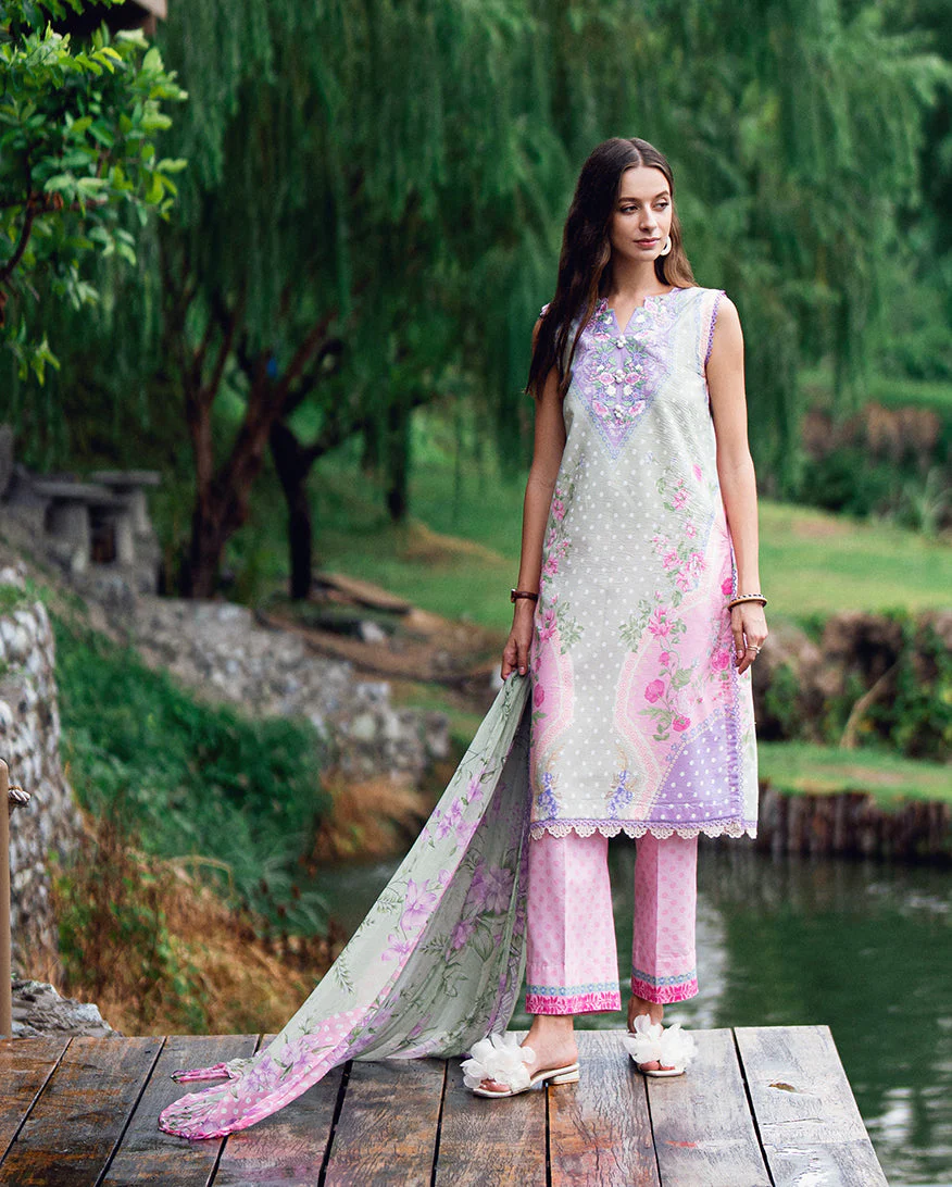 Roheenaz Tulip Sugar Garden Veal Printed Lawn 2025