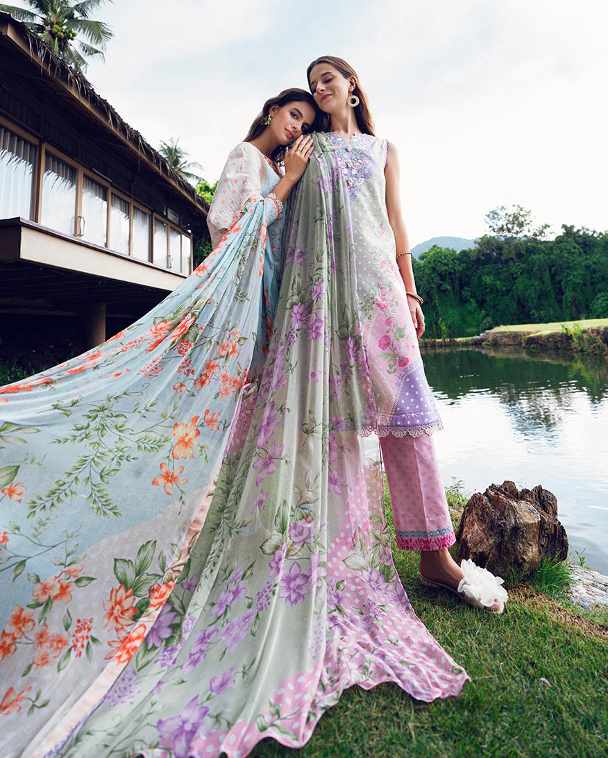 Roheenaz Tulip Sugar Garden Veal Printed Lawn 2025 - Image 2