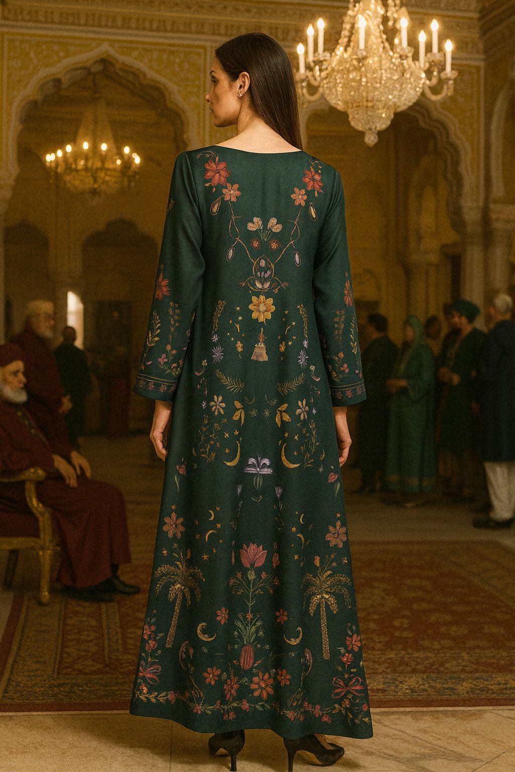 Saadia Asad D-1 Green Noor Kaftans 2025 - Image 2