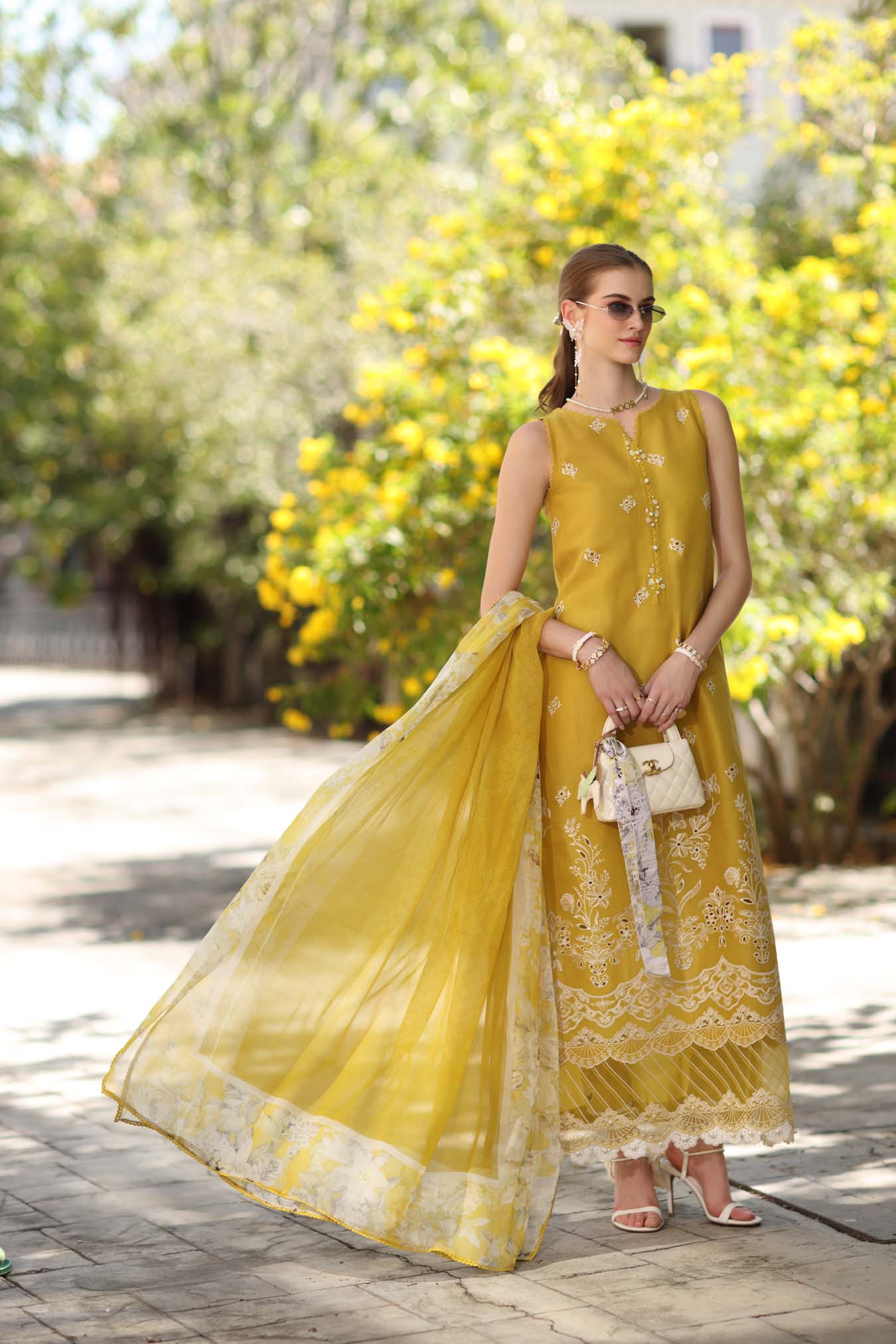 Saadia Asad D1 - B - Mango Yellow Noor Eid Luxe Printskhaas 2026