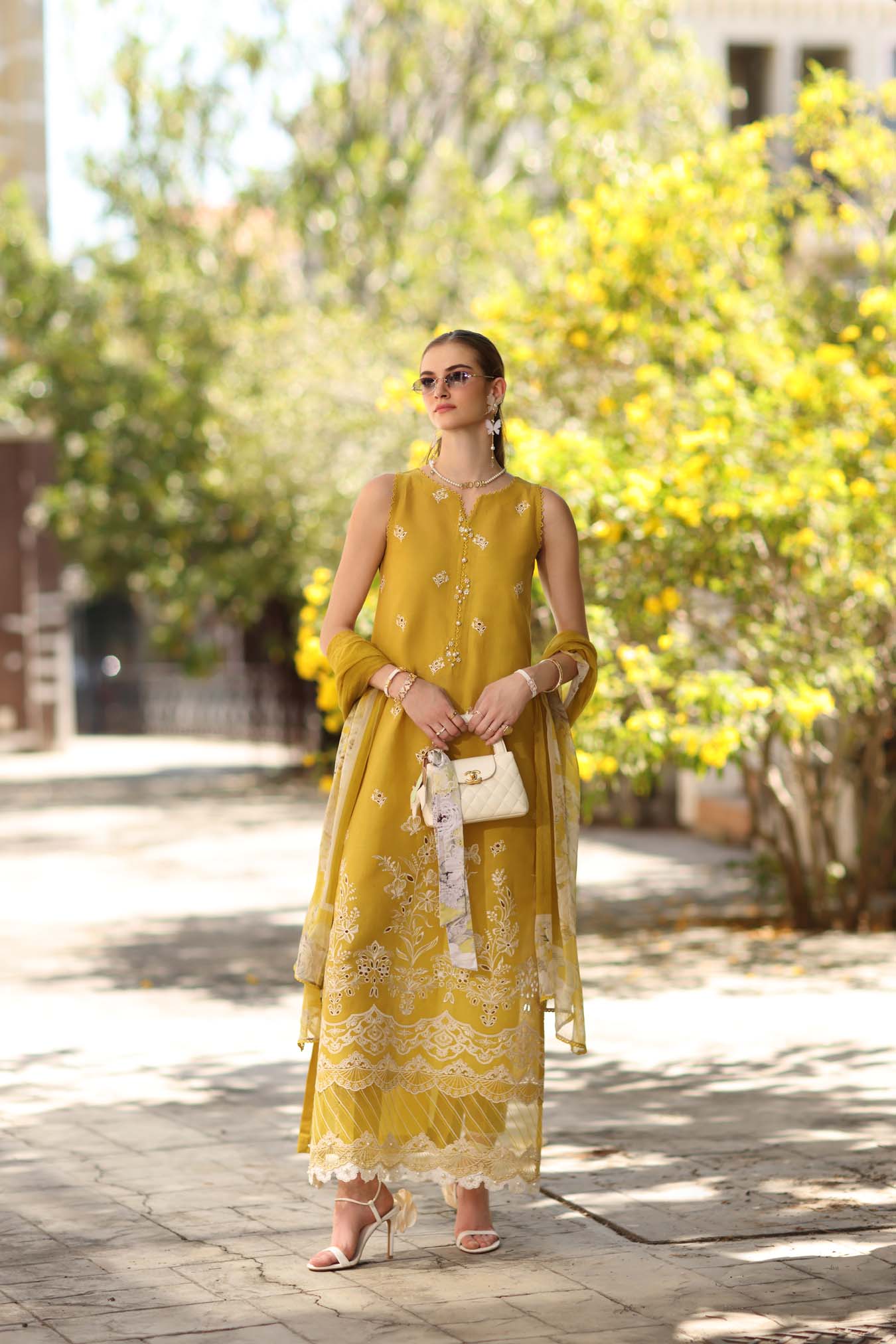 Saadia Asad D1 - B - Mango Yellow Noor Eid Luxe Printskhaas 2026 - Image 2