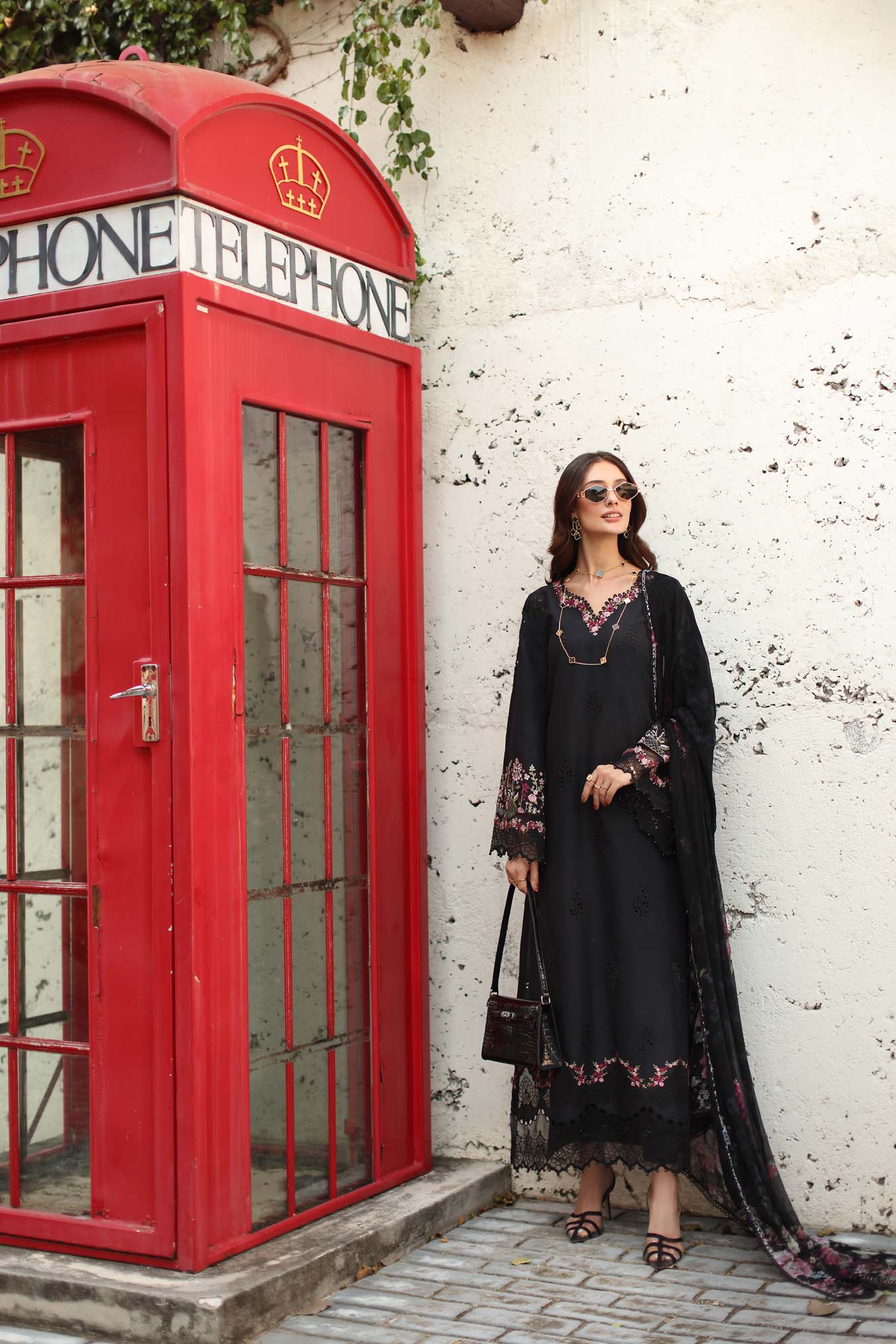 Saadia Asad D1 - B - Midnight Black Noor Luxe Chikankari 2026