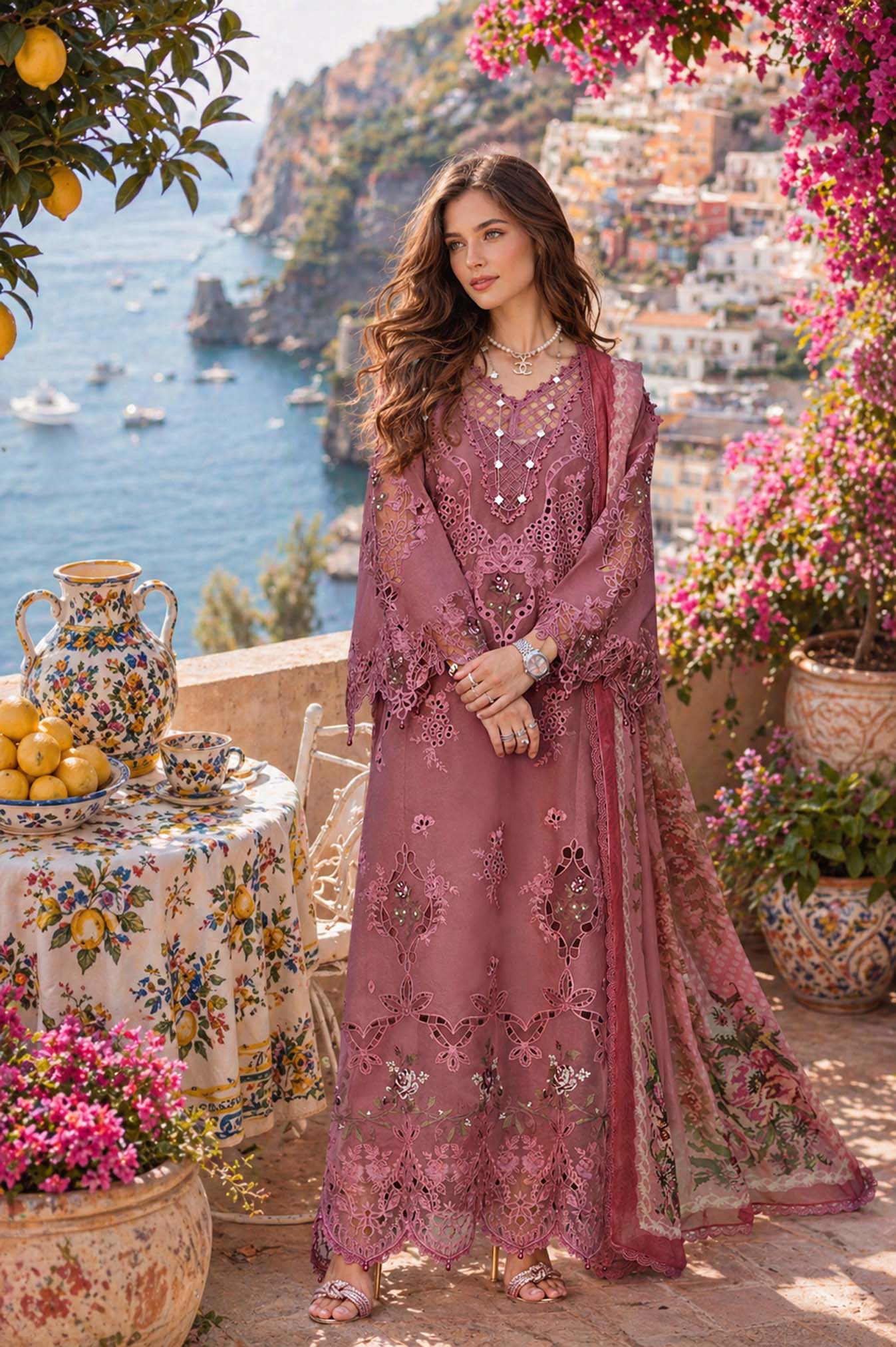Saadia Asad D1 -Rosé Allure Noor Luxury Eid Schiffli Laserkari - Vol 2 2026