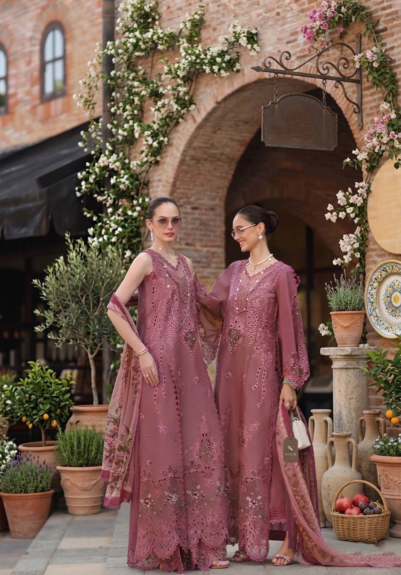 Saadia Asad D1 -Rosé Allure Noor Luxury Eid Schiffli Laserkari - Vol 2 2026 - Image 2