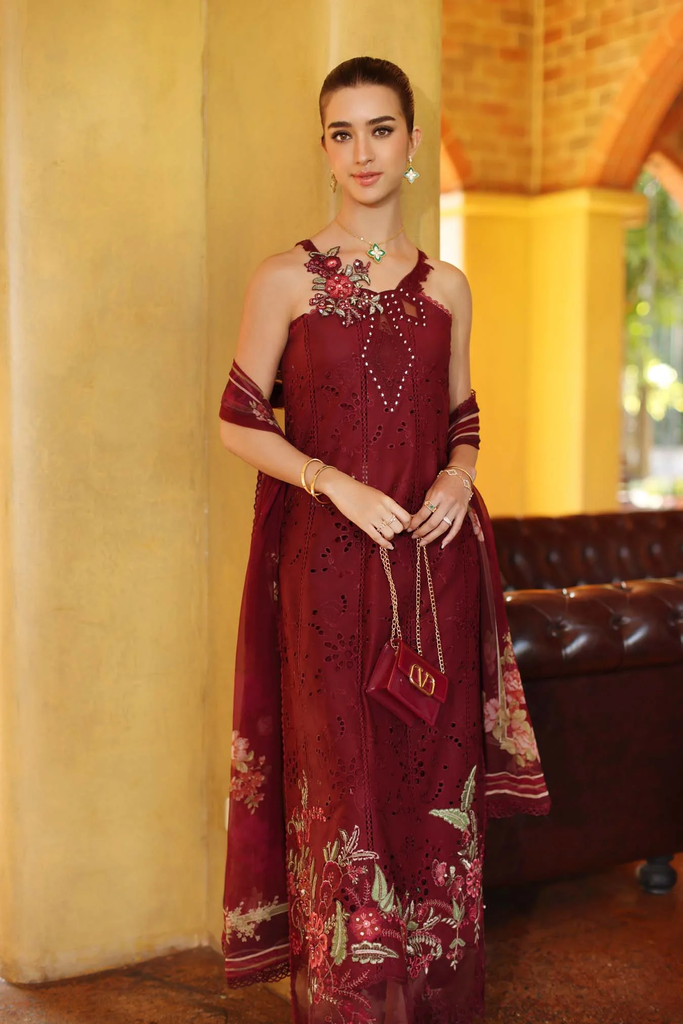 Saadia Asad D10 - A - Roselle Noor Luxury Eid Schiffli Laserkari 2026