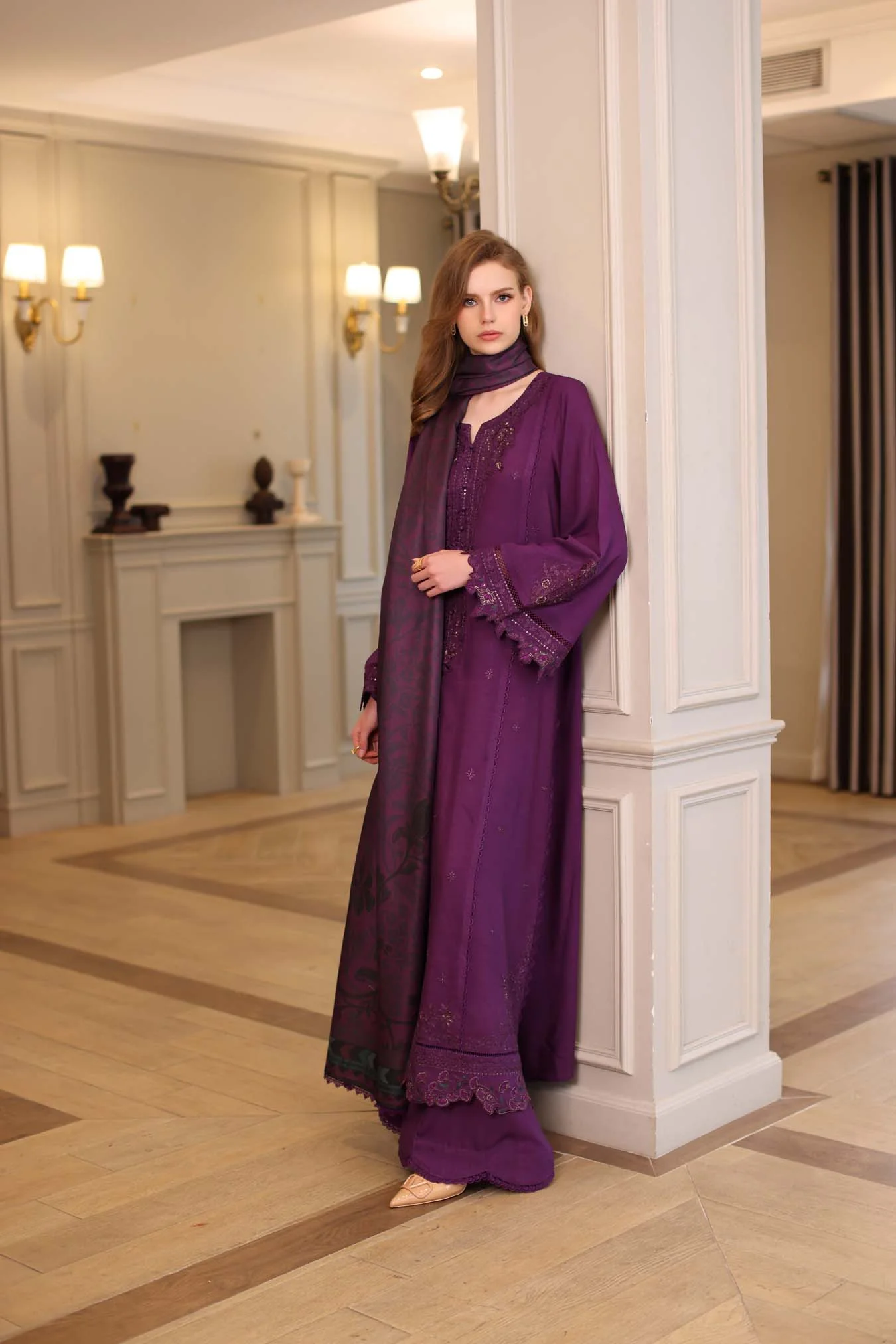 Saadia Asad D10 - B Noor Winter Embroidered Printkhaas 2025 - Image 2