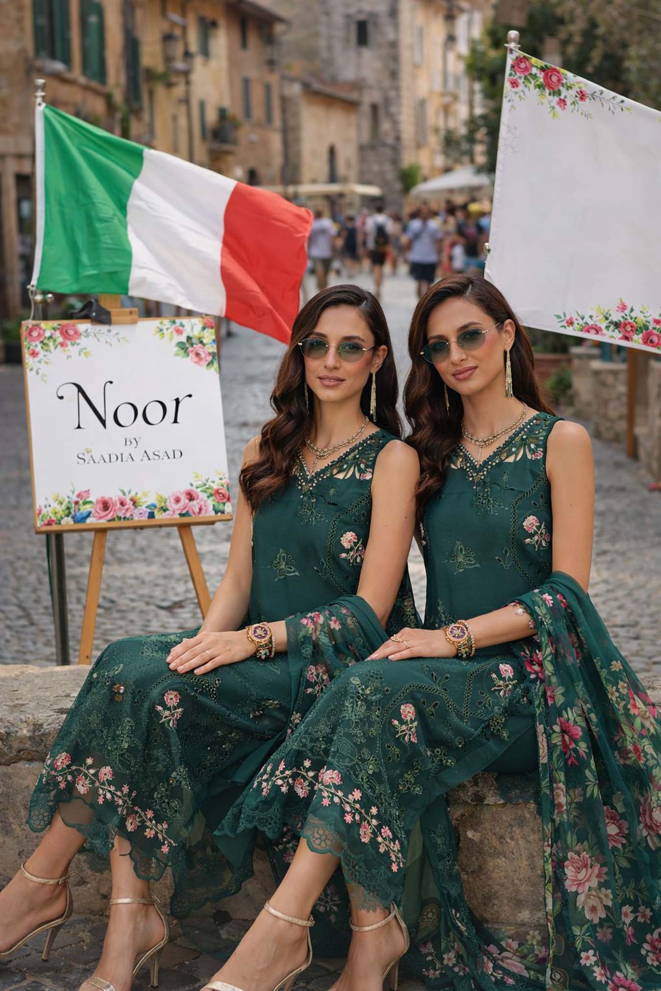 Saadia Asad D11 - Emerald Jewel Noor Luxury Eid Schiffli Laserkari - Vol 2 2026 - Image 2