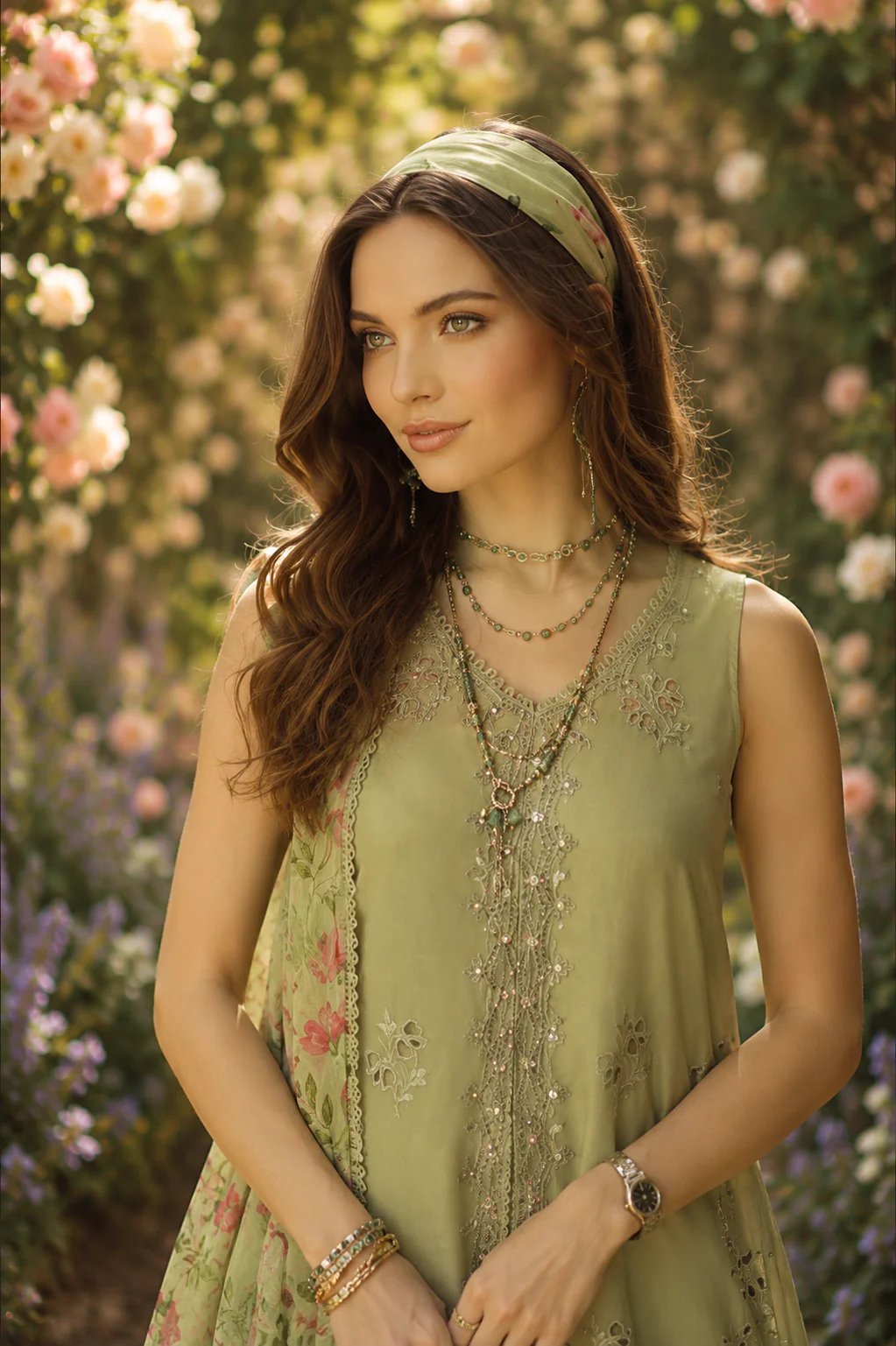 Saadia Asad D12 – Mint Reverie Noor Eid Luxury Printskhas 2026 - Image 2