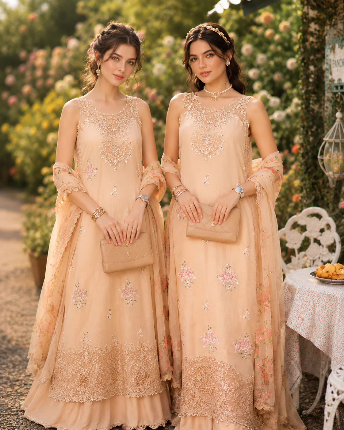 Saadia Asad D13 – Blush Peach Noor Eid Luxury Printskhas 2026 - Image 2