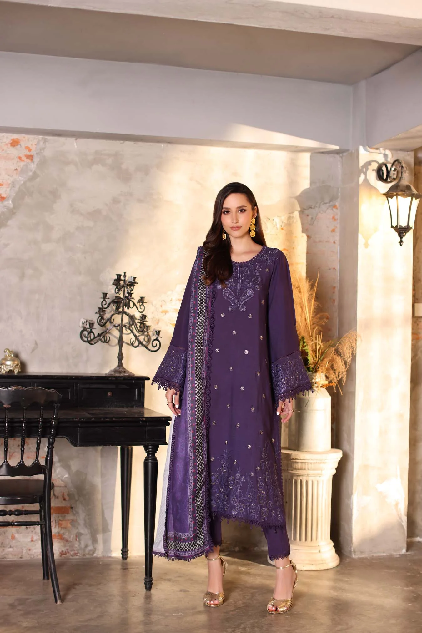 Saadia Asad D2 - A Noor Winter Embroidered Printkhaas 2025