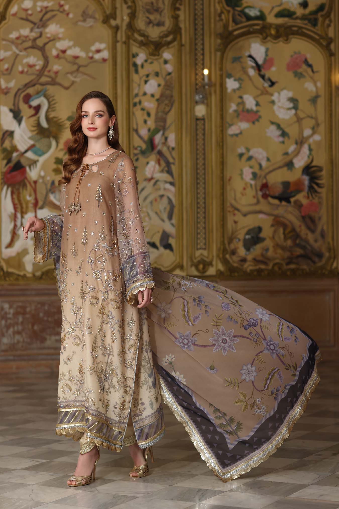 Saadia Asad D2 - Beige Noor Festive 2025 - Image 2