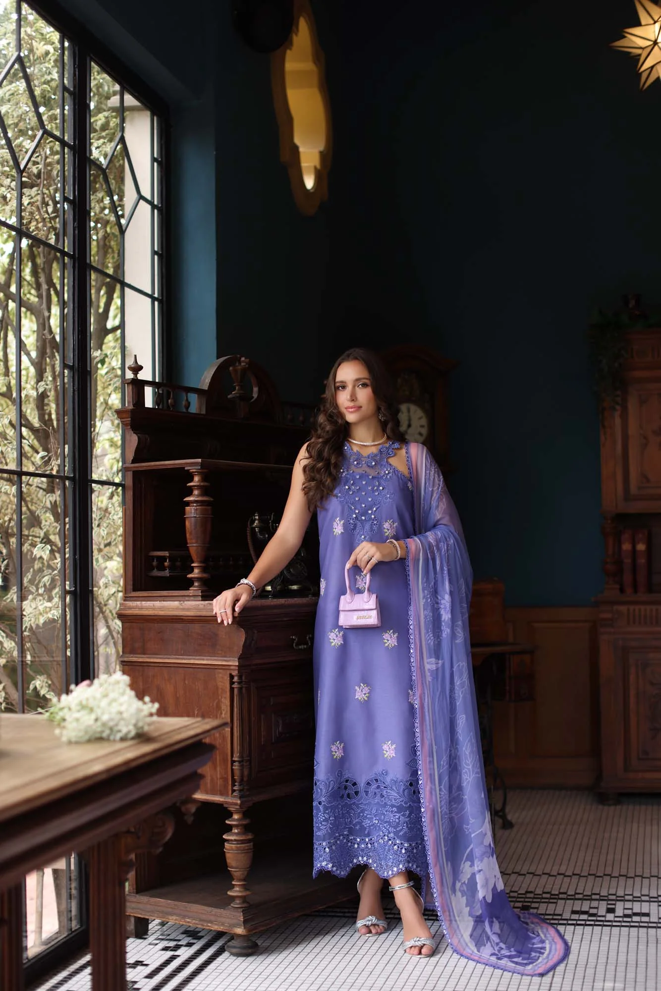 Saadia Asad D2- Indigo Noor Eid Luxury Schiffli Laserkari 2025