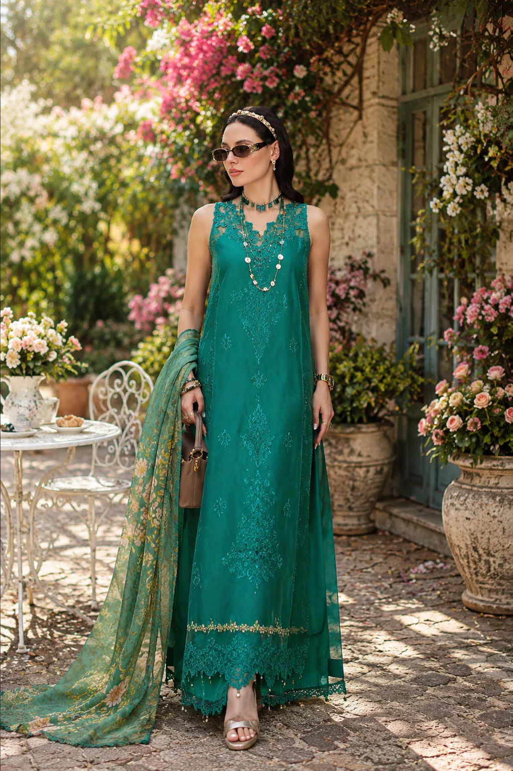 Saadia Asad D2 – Peacock Green Noor Eid Luxury Printskhas 2026