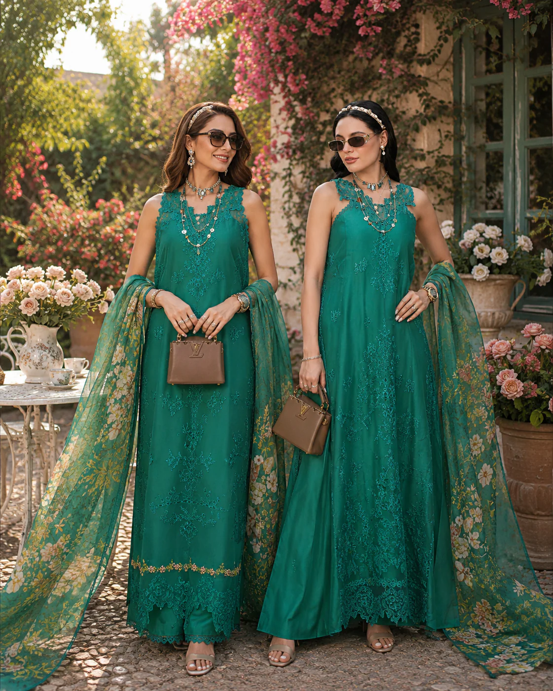Saadia Asad D2 – Peacock Green Noor Eid Luxury Printskhas 2026 - Image 2