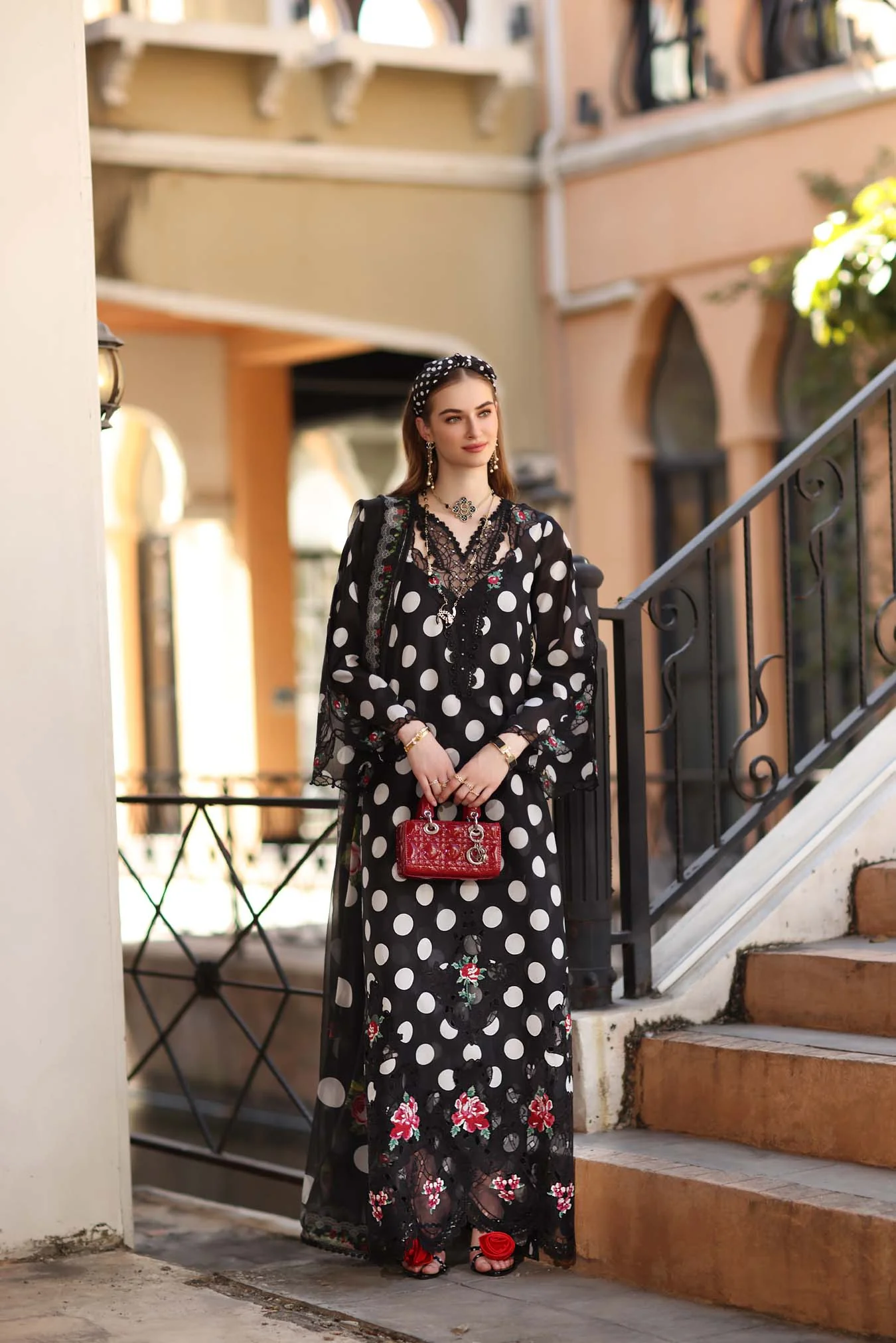 Saadia Asad D4 - A - Black Polka Noor Eid Luxe Printskhaas 2026