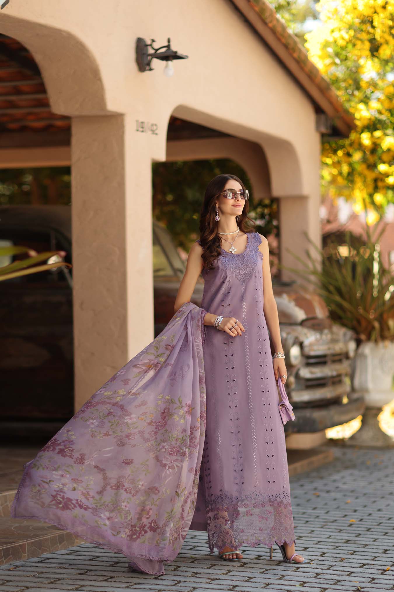Saadia Asad D4 - A - French Violet Noor Luxe Chikankari 2026