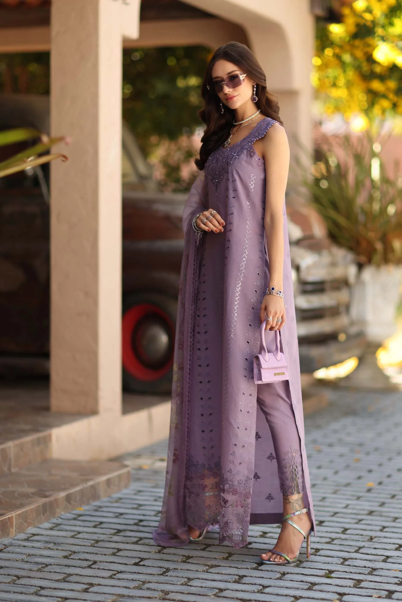 Saadia Asad D4 - A - French Violet Noor Luxe Chikankari 2026 - Image 2