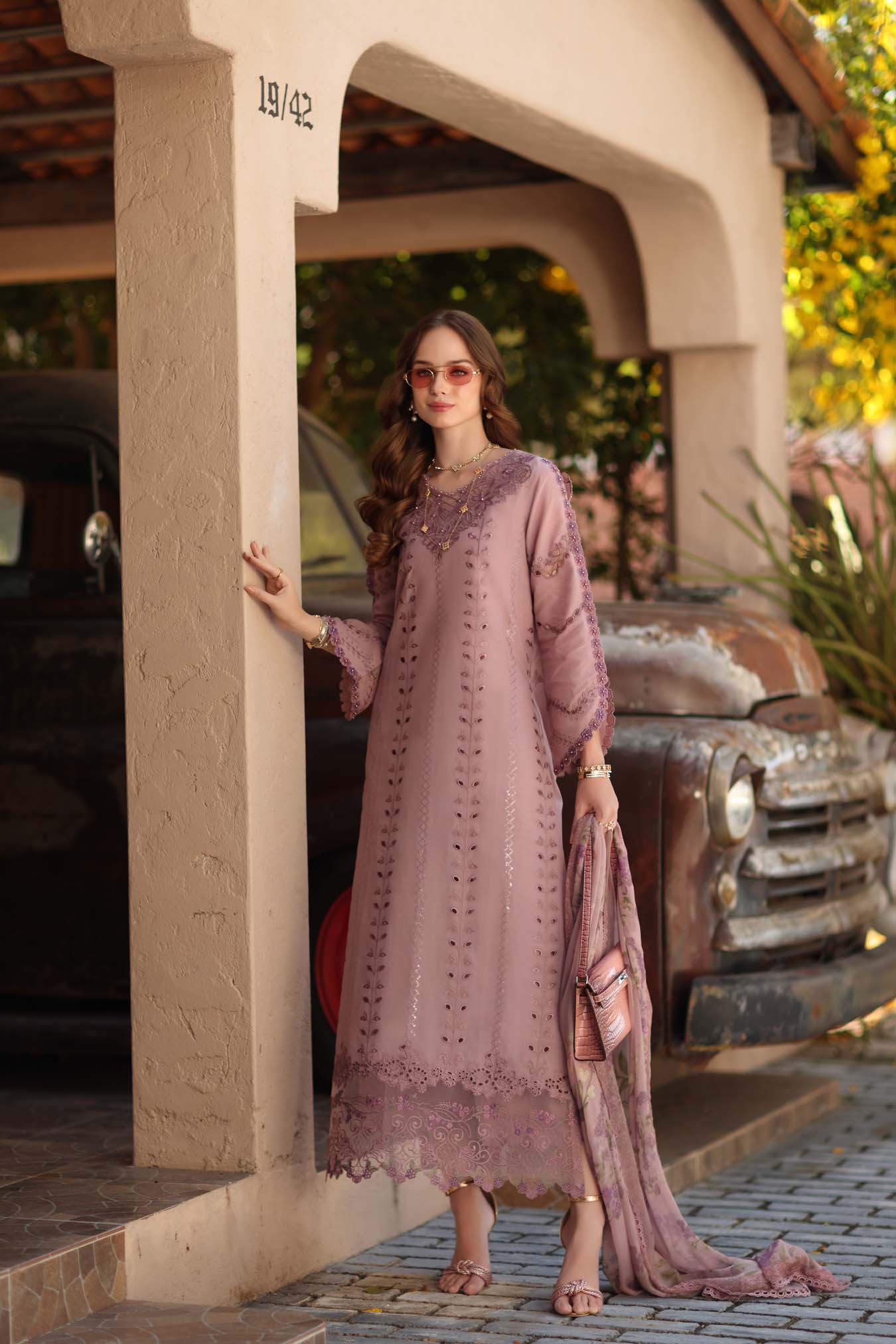 Saadia Asad D4 - B - Dusky Rose Noor Luxe Chikankari 2026 - Image 2