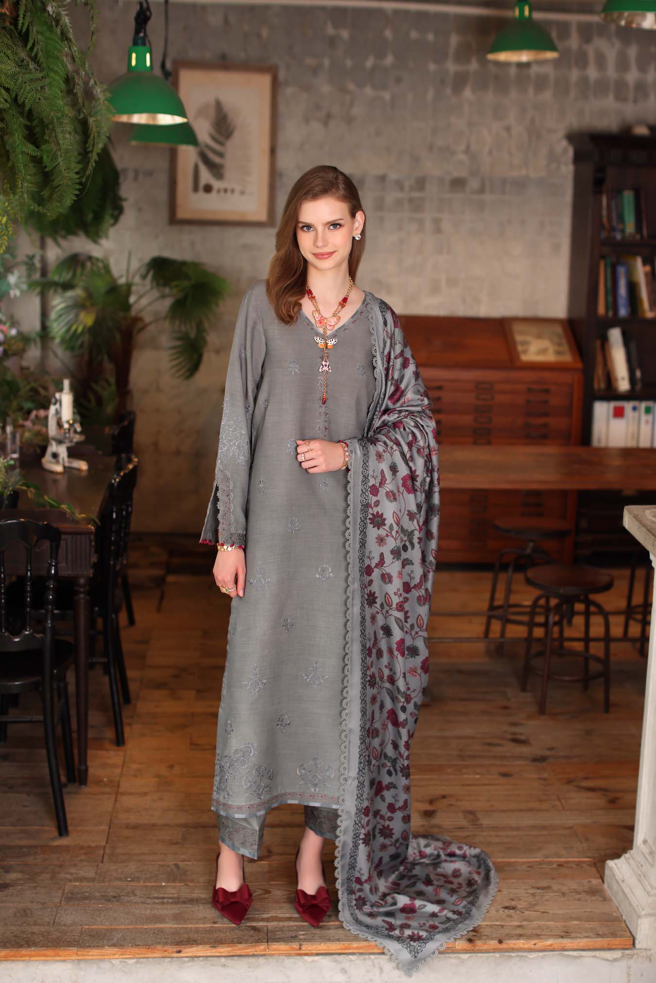 Saadia Asad D4 - B Noor Winter Embroidered Printkhaas 2025 - Image 2