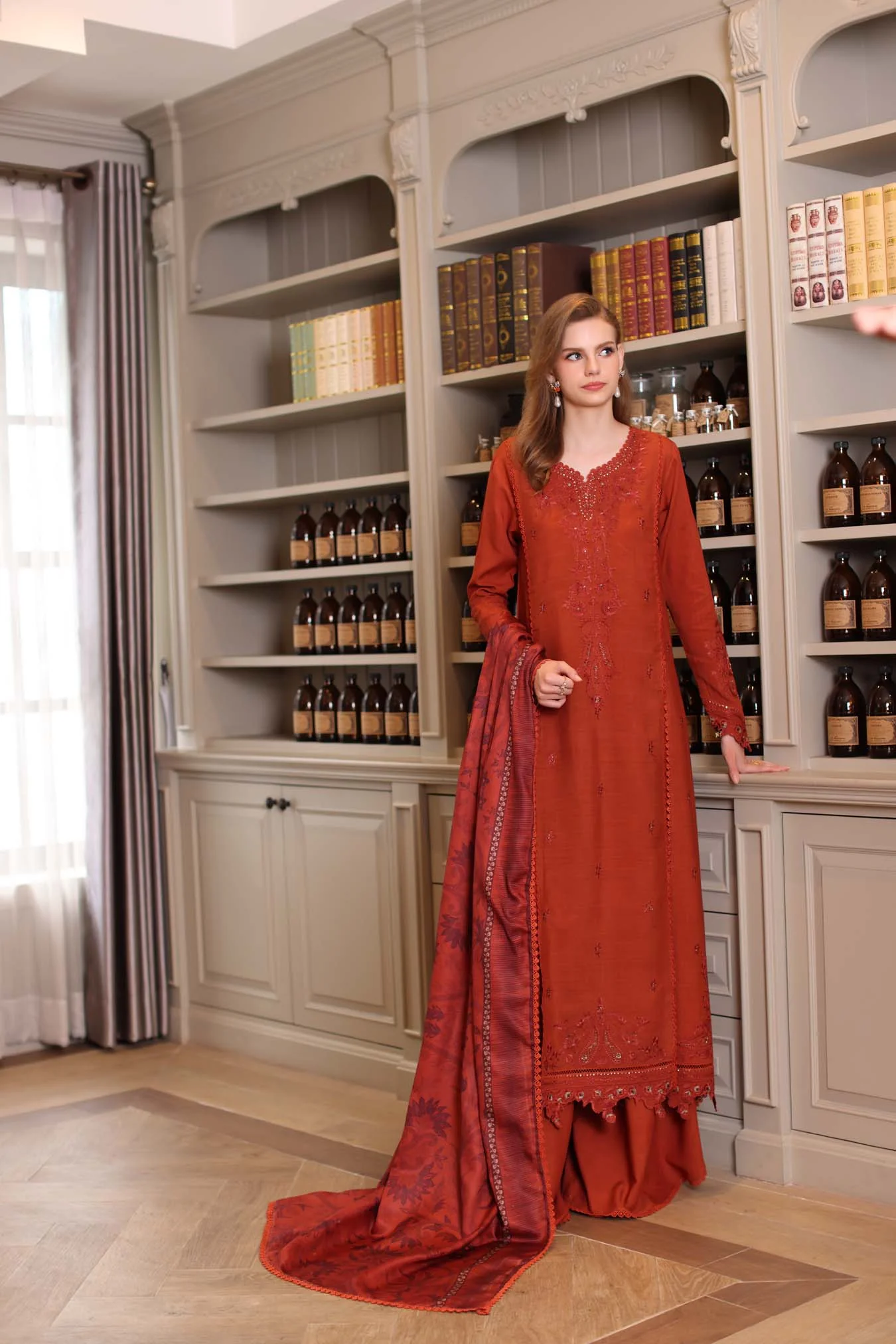 Saadia Asad D5 - A Noor Winter Embroidered Printkhaas 2025