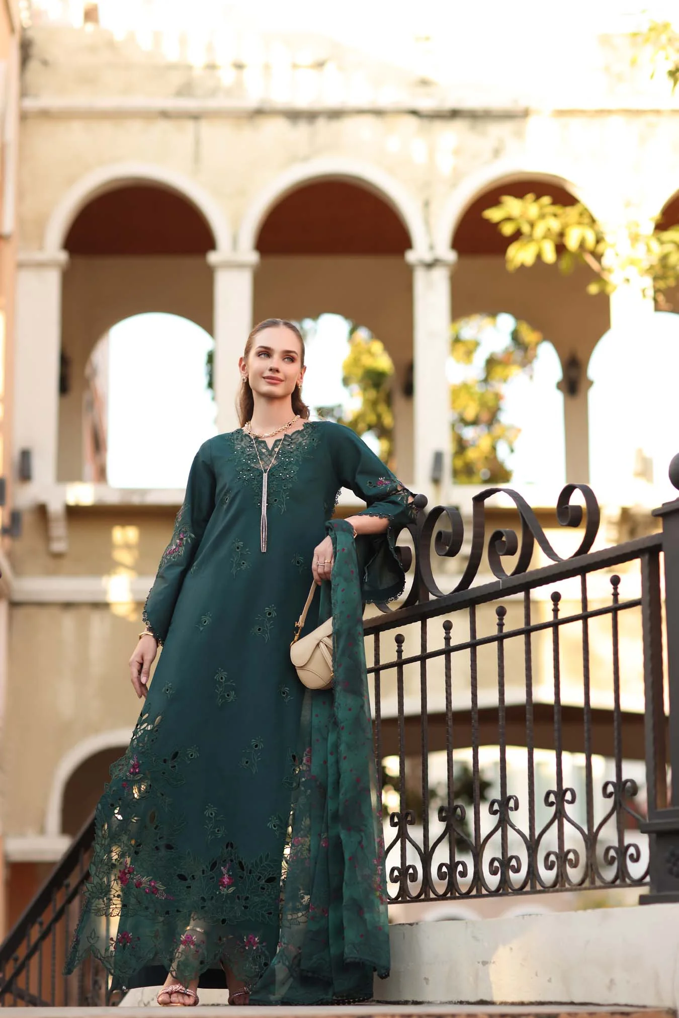 Saadia Asad D5 - A - Teal Grove Noor Eid Luxe Printskhaas 2026 - Image 2