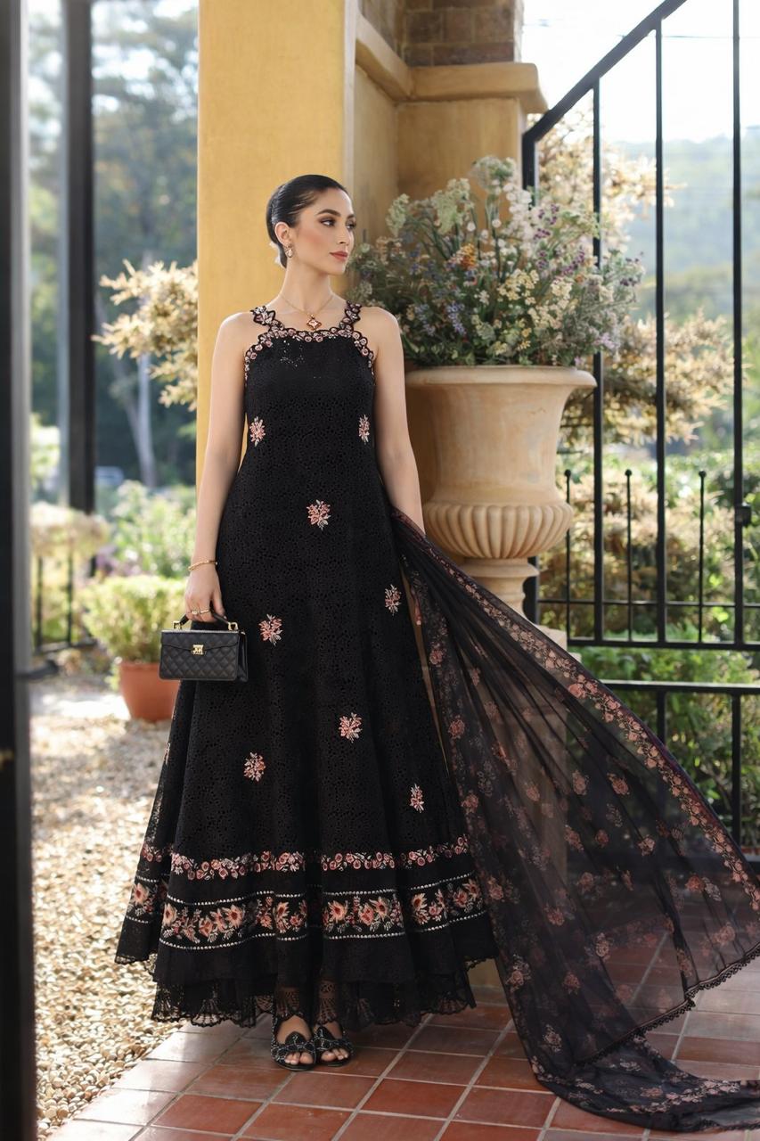 Saadia Asad D5 - B - Lunaria Noor Luxury Eid Schiffli Laserkari 2026 - Image 2