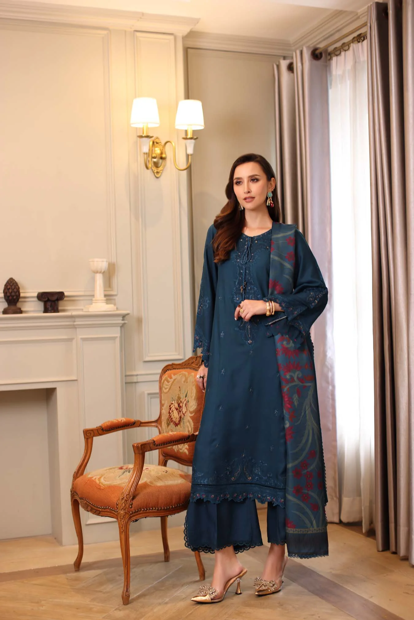 Saadia Asad D5 - B Noor Winter Embroidered Printkhaas 2025