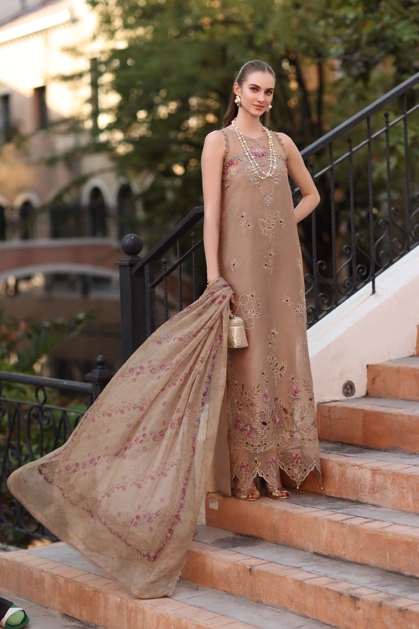 Saadia Asad D5 - B - Warm Biscotti Noor Eid Luxe Printskhaas 2026 - Image 2