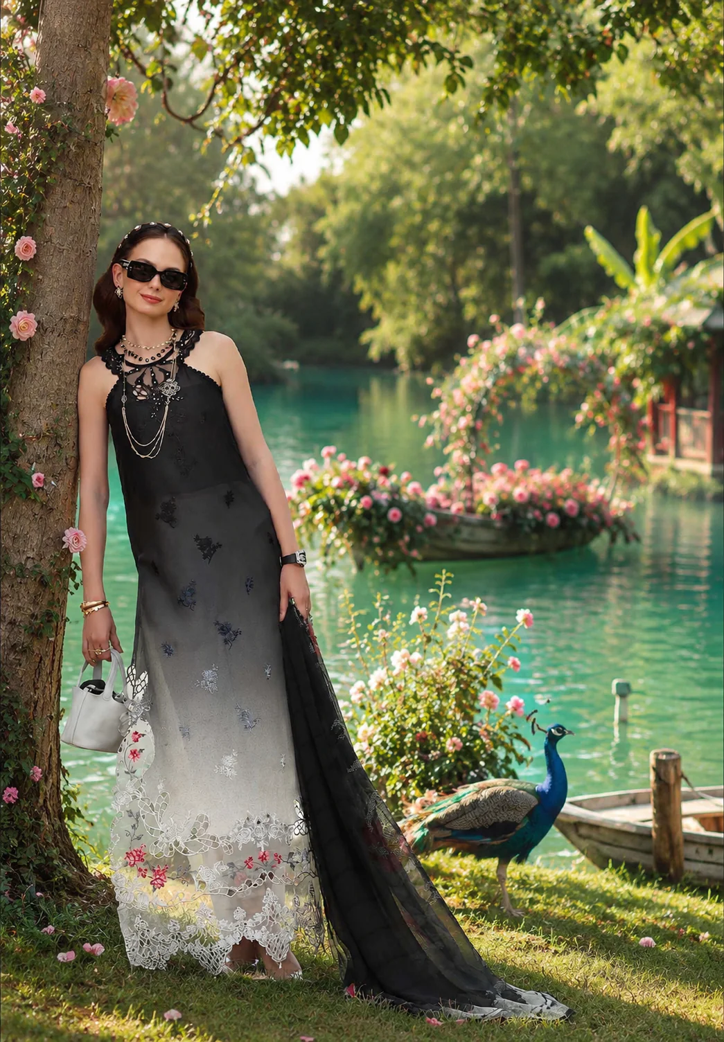 Saadia Asad D5 – Midnight Smoke Noor Eid Luxury Printskhas 2026