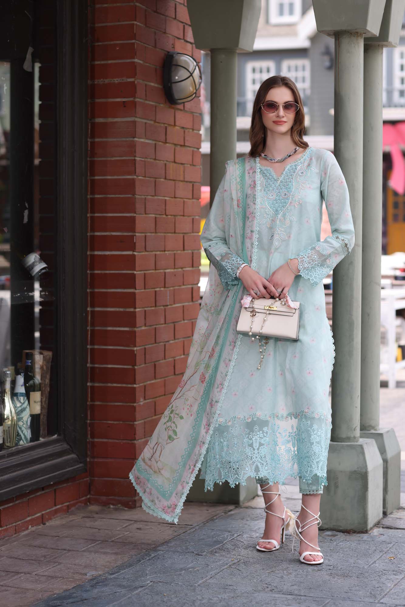 Saadia Asad D6- Aqua Marine Noor Eid Luxe Chikankari 2025
