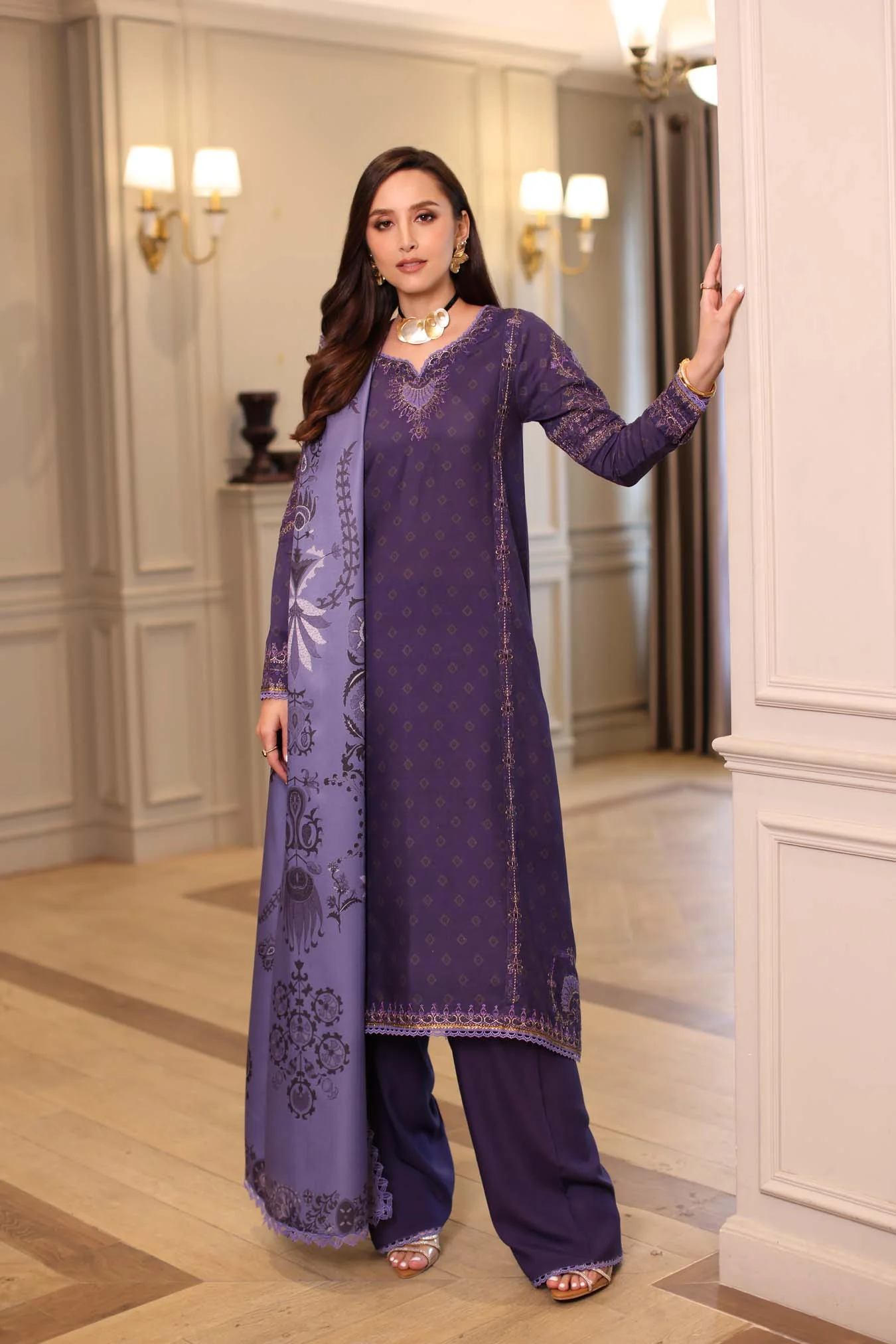 Saadia Asad D6 - B Noor Winter Embroidered Printkhaas 2025