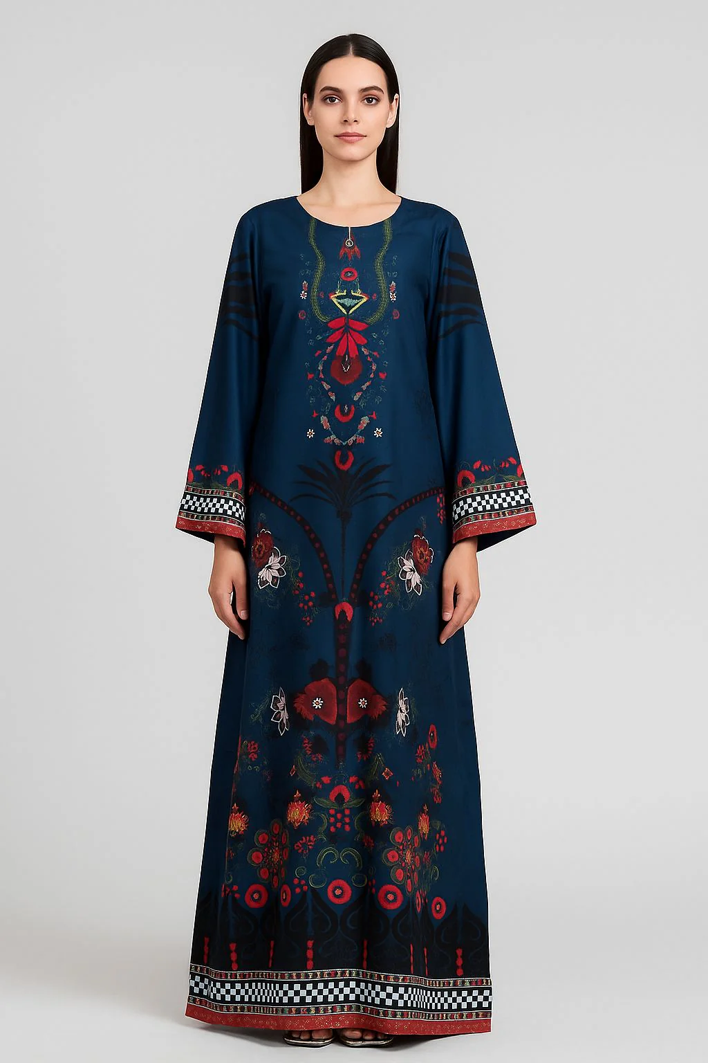 Saadia Asad D6-Teal-Blue Noor Kaftans 2025
