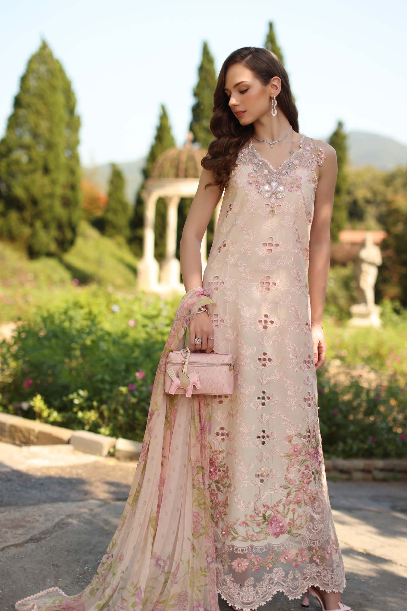 Saadia Asad D7 - A - Florine Noor Luxury Eid Schiffli Laserkari 2026 - Image 2