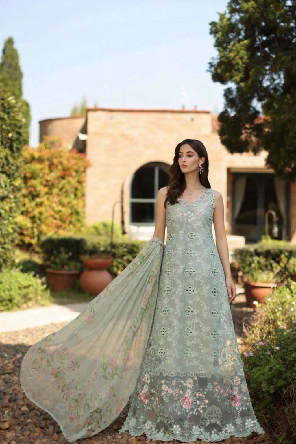 Saadia Asad D7 - B - Florine Noor Luxury Eid Schiffli Laserkari 2026 - Image 2