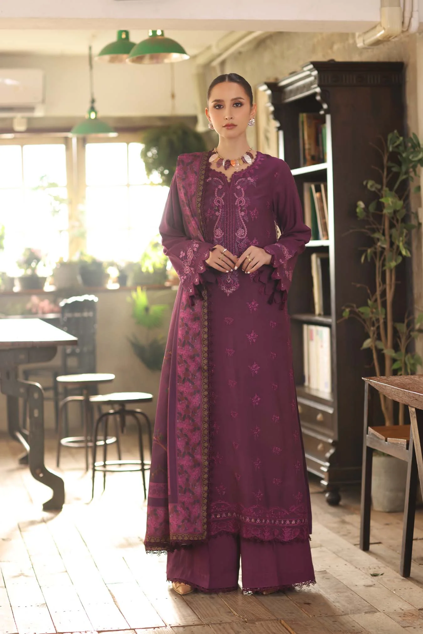 Saadia Asad D8 - B Noor Winter Embroidered Printkhaas 2025