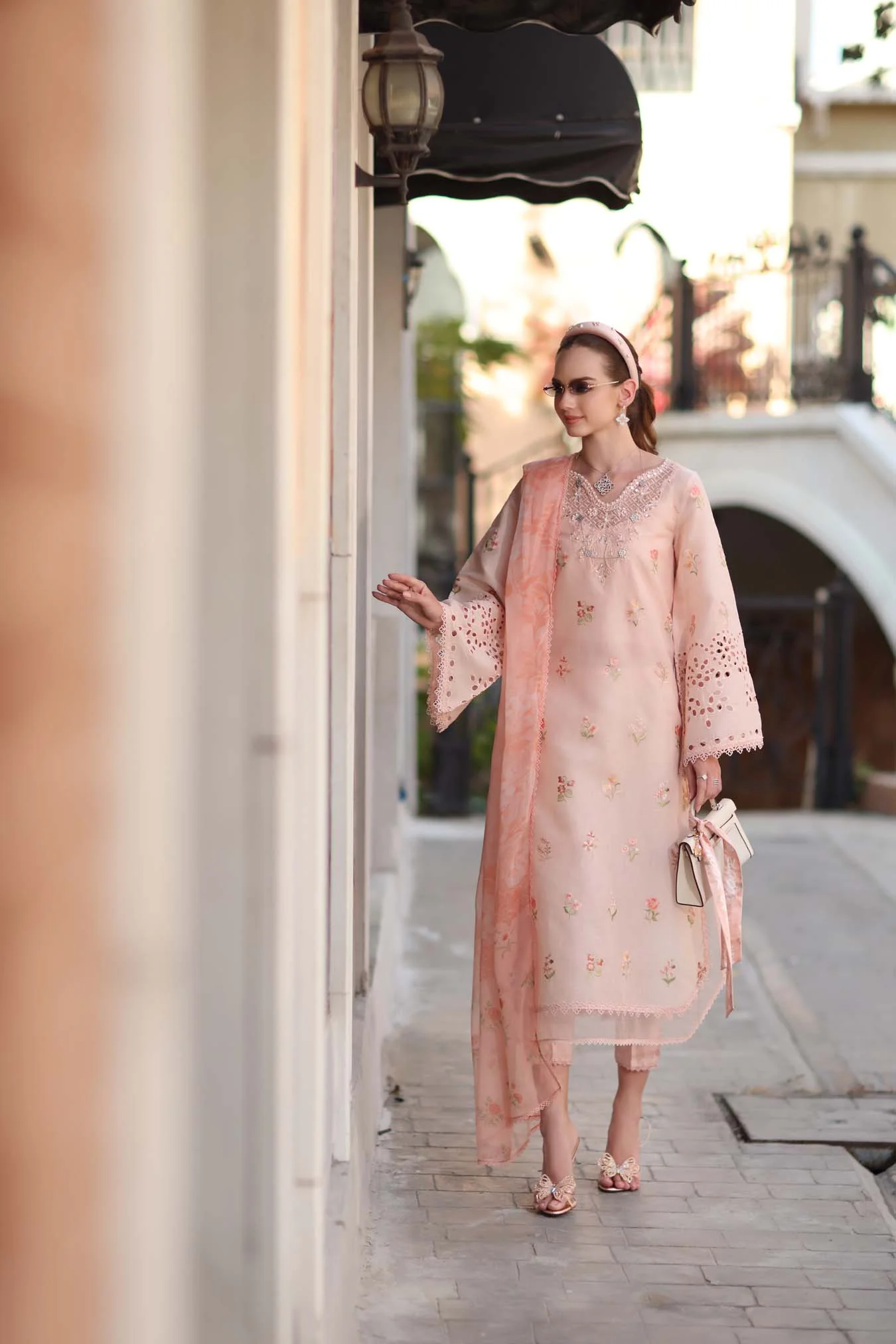 Saadia Asad D8 - B - Peach Blush Noor Eid Luxe Printskhaas 2026 - Image 2