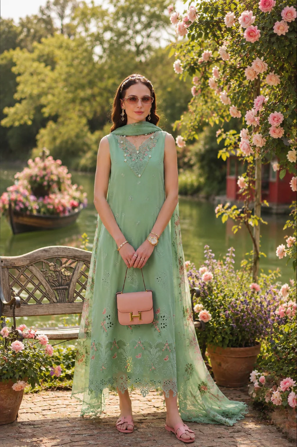 Saadia Asad D9 – Aqua Minté Noor Eid Luxury Printskhas 2026