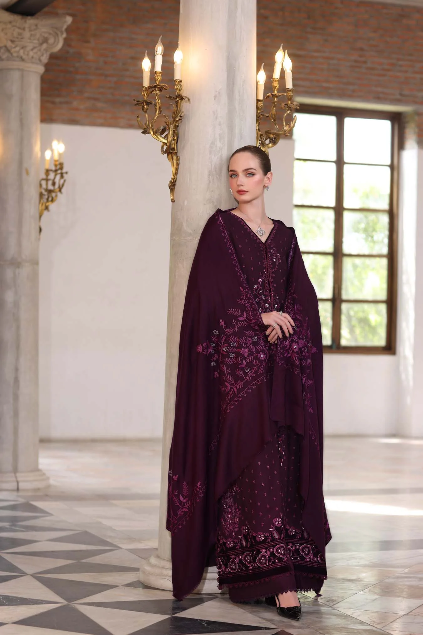 Saadia Asad Damson Noor Winter Pashmina Shawls 2025