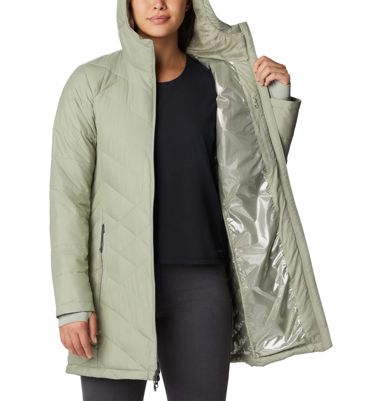 Safari Women's Heavenly Long Hooded Jacket - Plus Size - Elegant & Comfortable - Slim Fit - Columbia