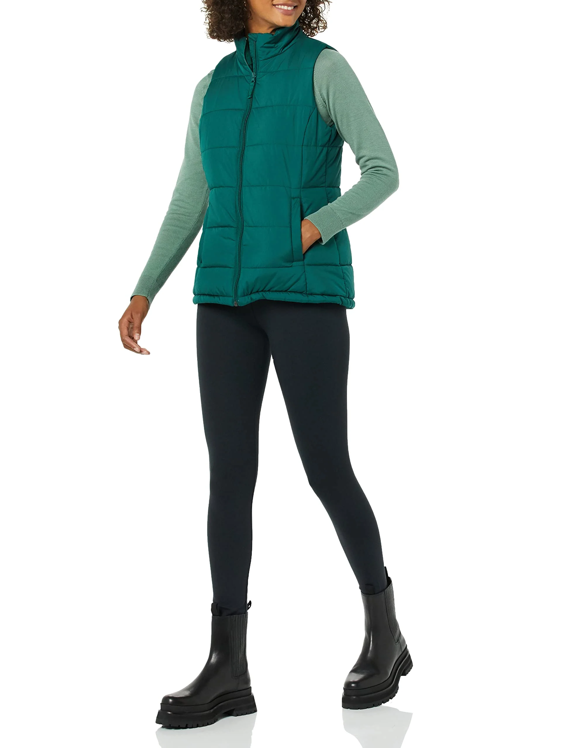Sage Green Women's Puffer Vest: Fall & Winter - AmEss - Image 3