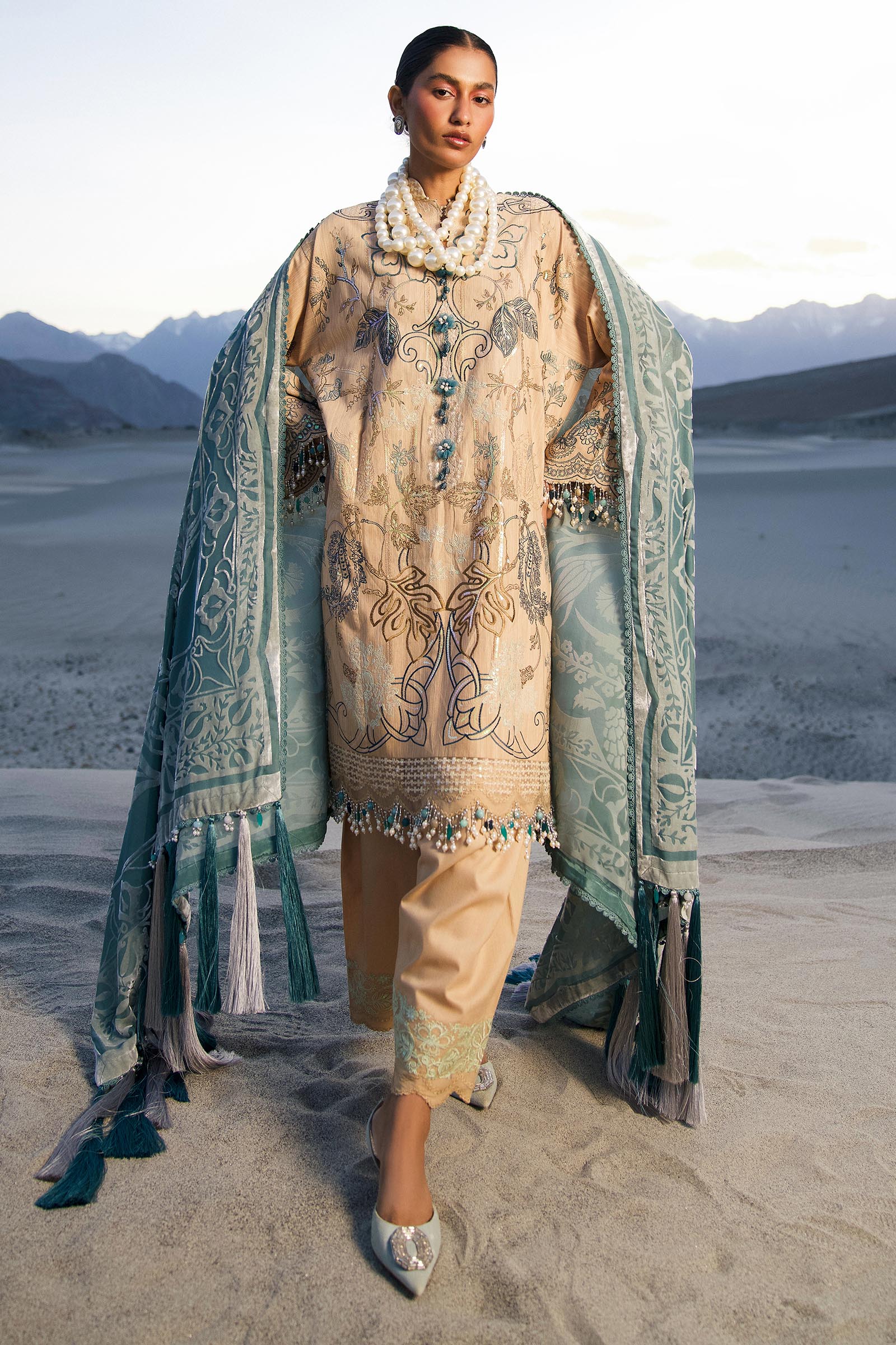 Sana Safinaz S241-005B-3CP Winter Shawl Collection 2024