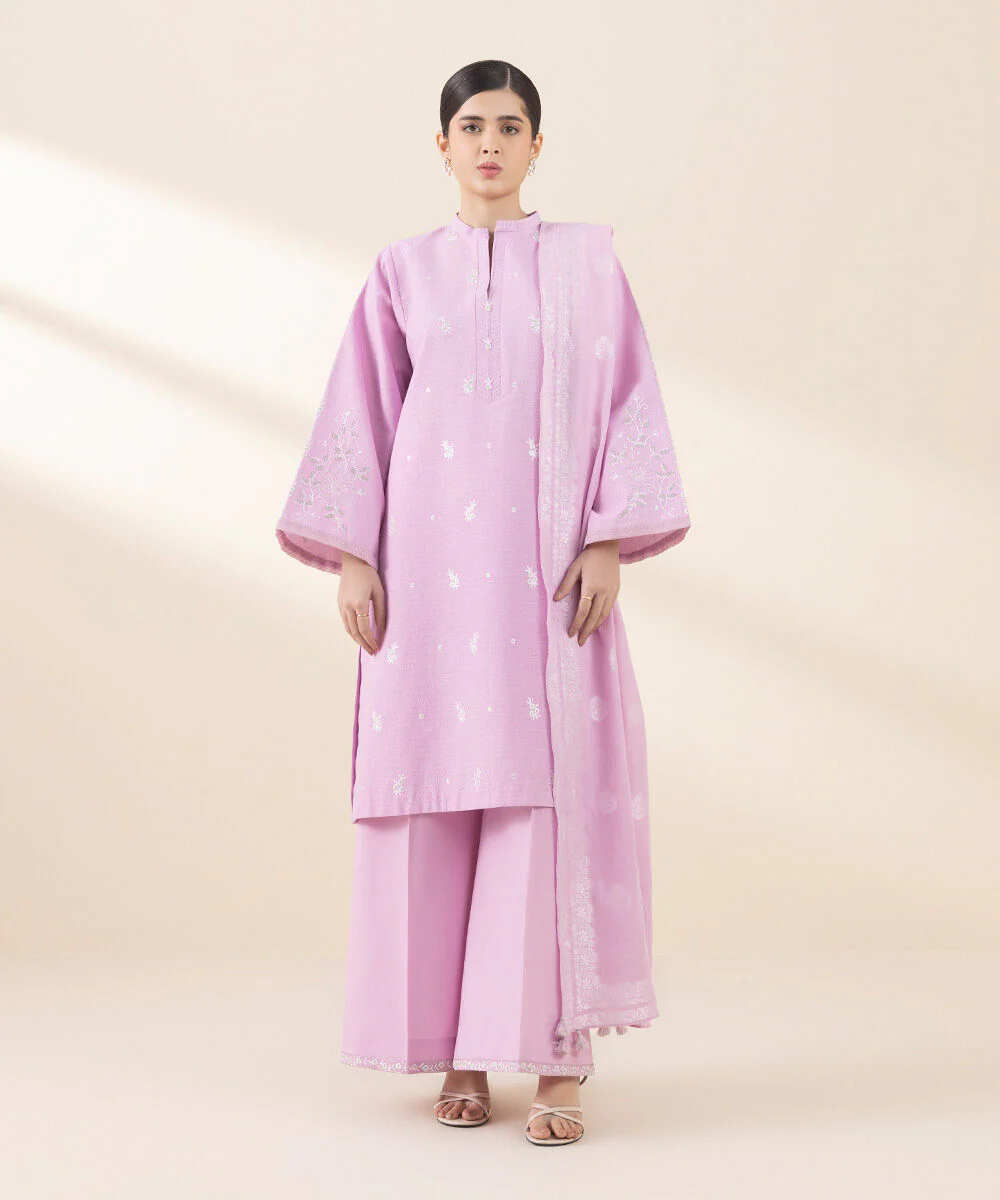 Sapphire 0U2DEJQ25V22 3 Piece Embroidered Dobby Suit Jacquard Eid 1 2025