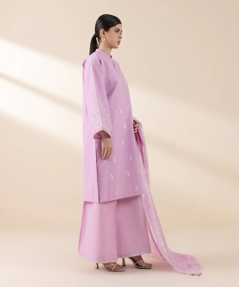 Sapphire 0U2DEJQ25V22 3 Piece Embroidered Dobby Suit Jacquard Eid 1 2025 - Image 2