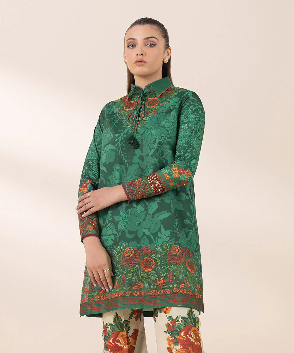 Sapphire 0U2TESL25V03 2 Piece Embroidered Silk Suit Silk Eid 1 2025 - Image 2