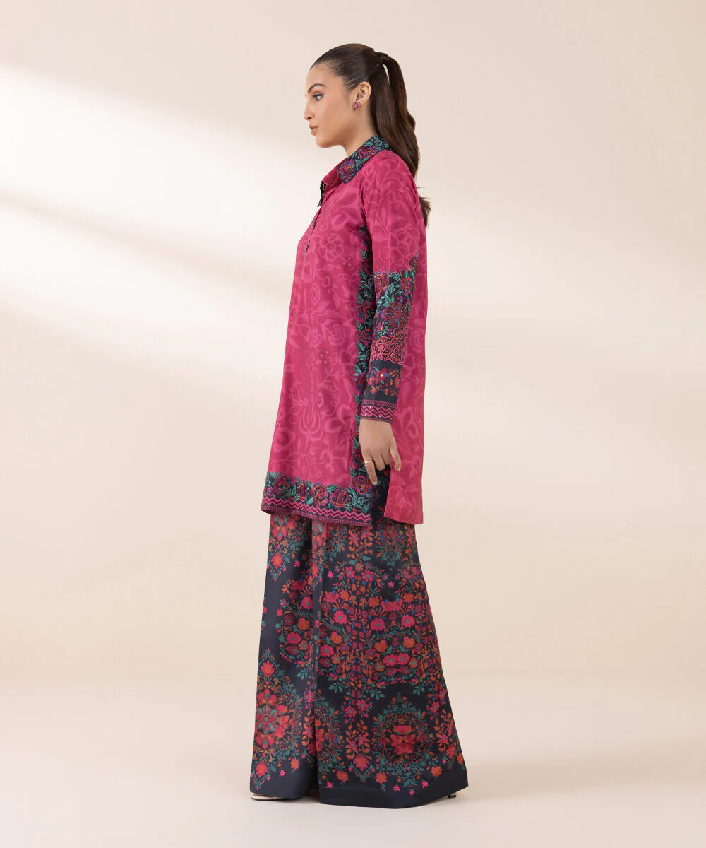 Sapphire 0U2TESL25V04 2 Piece Embroidered Silk Suit Silk Eid 1 2025 - Image 2