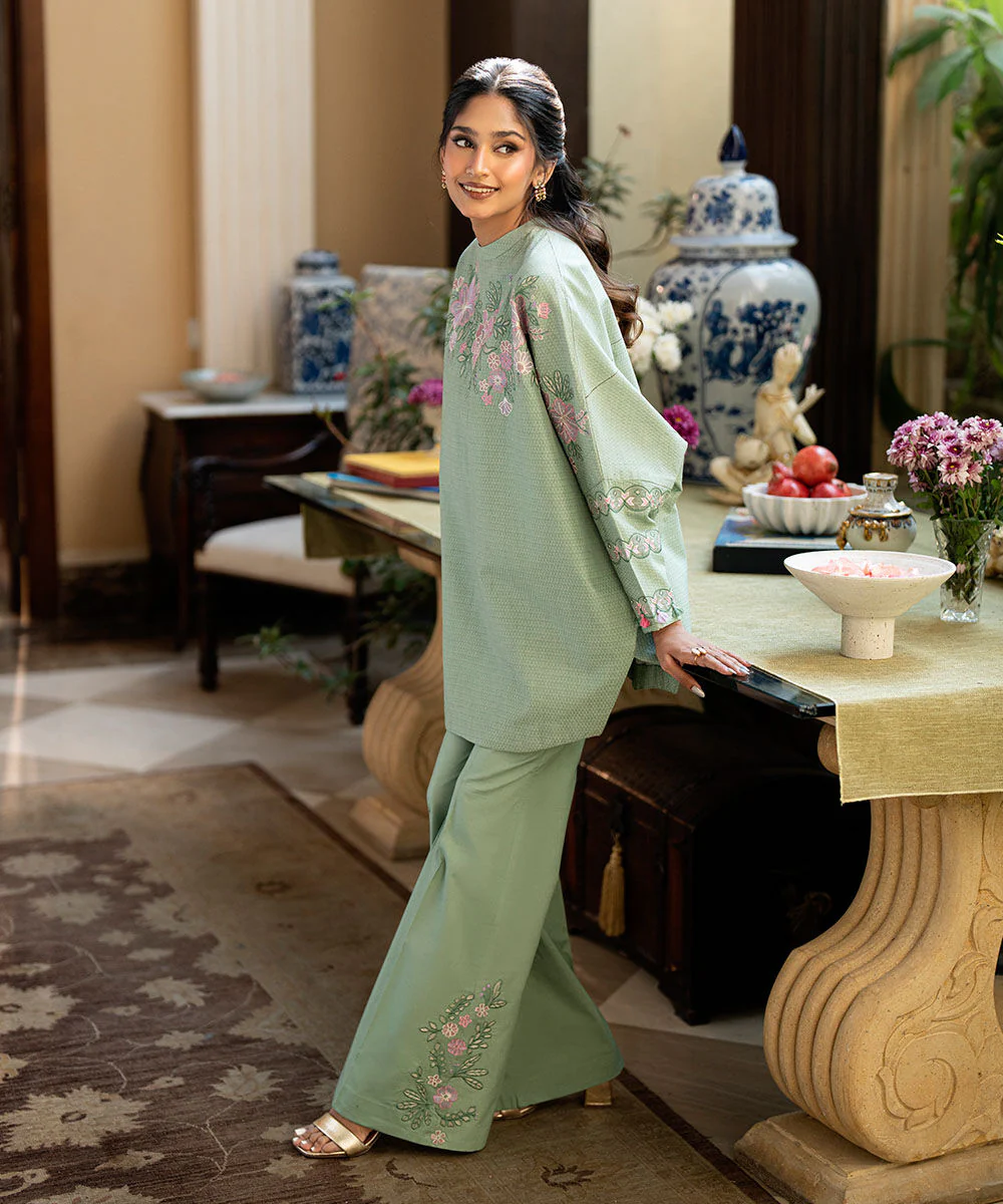 Sapphire 0U2TEST25V28 2 Piece Embroidered Dobby Suit Statement Eid 1 2025 - Image 2
