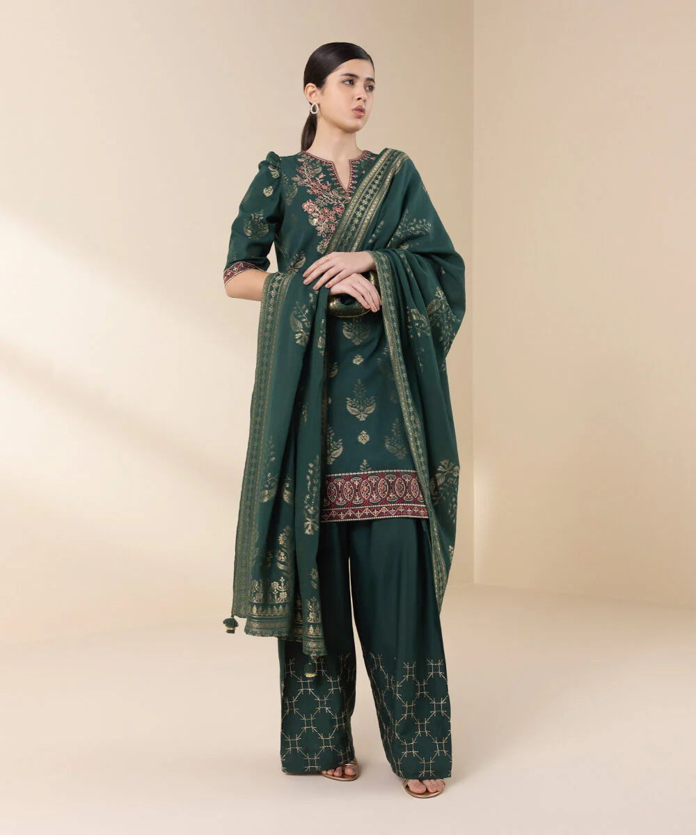 Sapphire 0U3PEJQ25V21 3 Piece Embroidered Jacquard Suit Jacquard Eid 1 2025