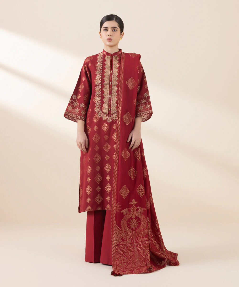 Sapphire 0U3PEJQ25V22 3 Piece Embroidered Jacquard Suit Jacquard Eid 1 2025