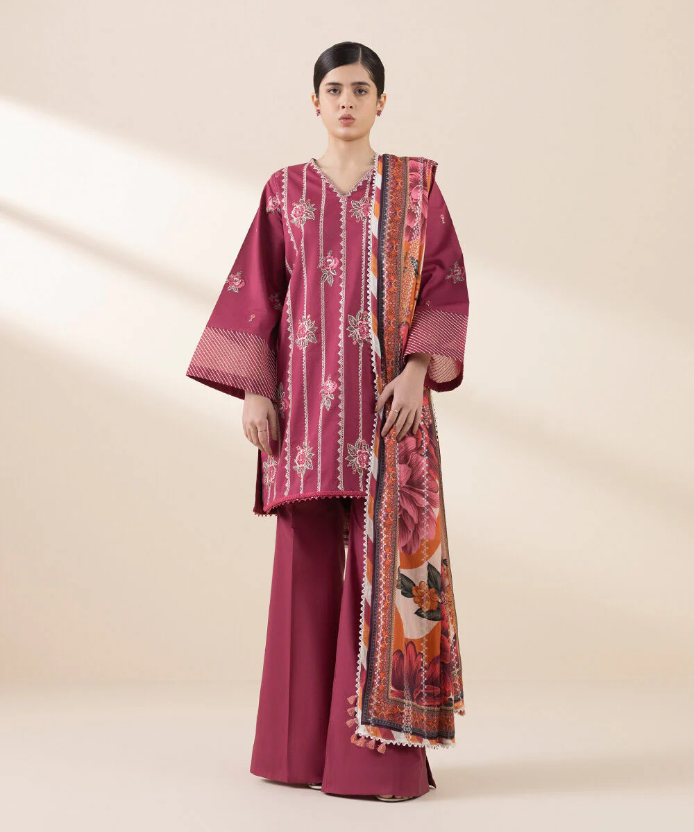 Sapphire 0U3PEJQ25V28 3 Piece Embroidered Lawn Suit Jacquard Eid 1 2025